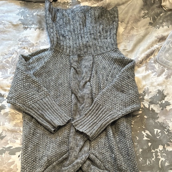 Ann Taylor Loft grey cowl neck sweater - Picture 1 of 8
